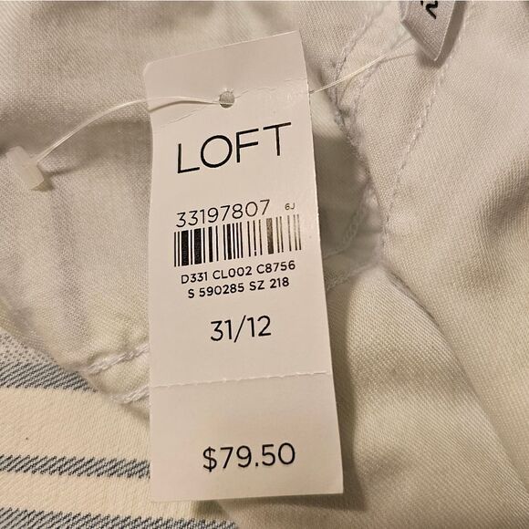 NWT LOFT Kick Crop Striped Jeans - Size 12 - Picture 8 of 10